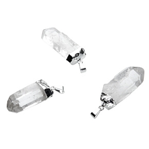Křišťál špice v kovu přívěsek přírodní kámen 3,5 - 4,5 cm 1 kus, kámen kamenů