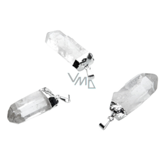 Křišťál špice v kovu přívěsek přírodní kámen 3,5 - 4,5 cm 1 kus, kámen kamenů