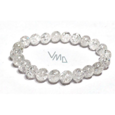 Křišťál pukaný náramek elastický přírodní kámen, kulička 8 mm / 16 - 17 cm, kámen kamenů Křišťál pukaný náramek elastický přírodní kámen, kulička 8 mm / 16 - 17 cm, kámen kamenů