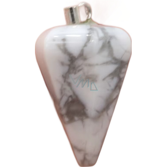 Magnezit / Howlit biały kyvadło naturalny kamień 2,2 cm, oczyszczony kamień