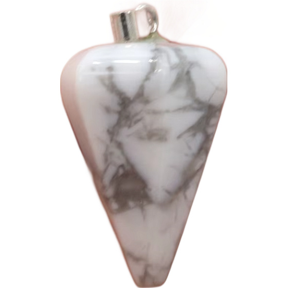 Magnezit / Howlit bílý kyvadlo přírodní kámen 2,2 cm, očistný kámen