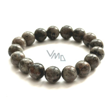 Yooperlit náramek elastický přírodní kámen, kulička 12 mm / 16 - 17cm, kámen pravdy