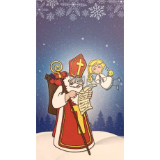 Nekupto Sáček vánoční Mikuláš modrá 180 x 360 mm Nekupto Sáček vánoční Mikuláš modrá 180 x 360 mm