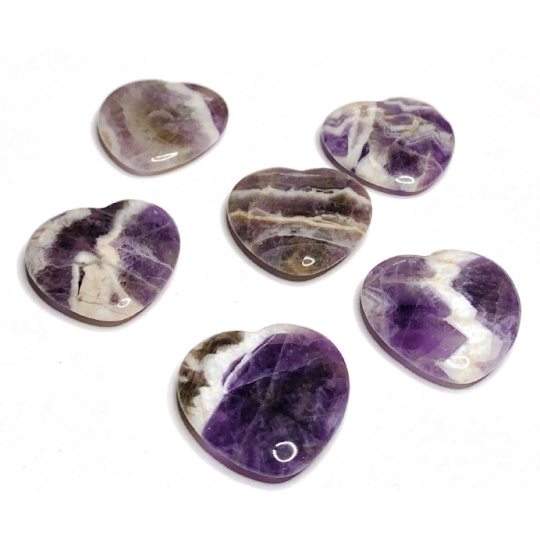 Fluorit Érintőkő, gyógyító drágakő szív alakú természetes kő 3 cm 1 darab, a zsenik köve