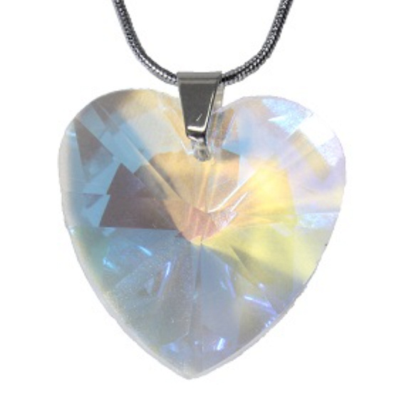 Aurazářič Andělské srdce broušené, nejsem jen šperk 3 x 3 cm