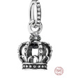 Charm Sterlingové stříbro 925 Královská koruna - Ušlechtilý lesk, přívěsek na náramek symbol