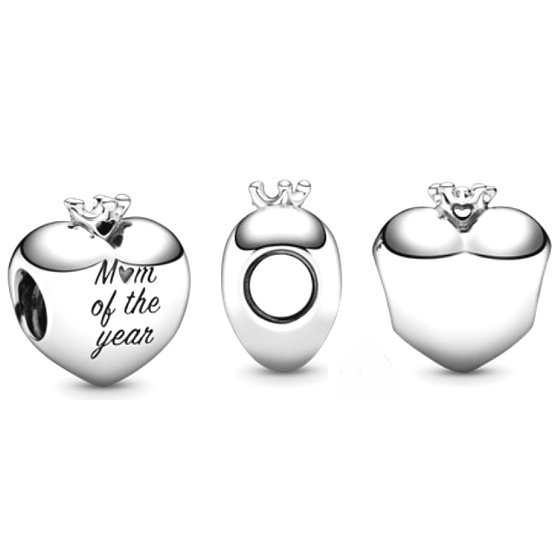 Charm Srdce Maminka roku, korálek na náramek rodina