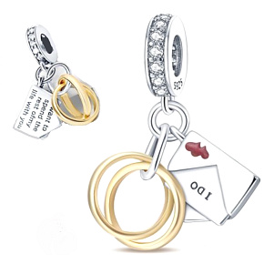 Charm Prsteny + slib po zbytek života, přívěsek na náramek láska