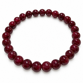 Rubínový náramek Jiskra lásky – hladké kuličky 6 - 7 mm  / 16 - 17 cm |  AAA