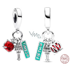 Charm Sterlingové stříbro 925 New York City Triple 3v1, přívěsek na náramek cestování