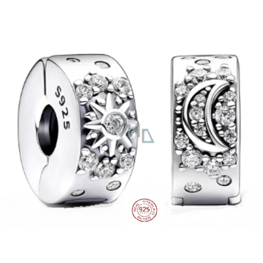 Charm Sterlingové stříbro 925 Slunce a Měsíc – harmonie světla a tmy, se zirkonií stopper, klipový korálek na náramek vesmír Charm Sterlingové stříbro 925 Slunce a Měsíc – harmonie světla a tmy, se zirkonií stopper, klipový korálek na náramek vesmír