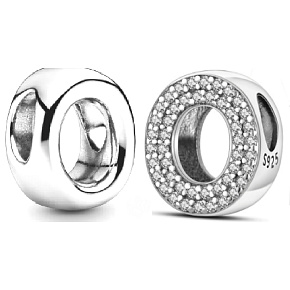 Charm Abecední písmeno O, korálek na náramek