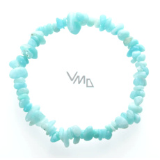 Amazonit Peru náramek elastický sekaný přírodní kámen 19 cm, kámen naděje