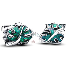 Charm Sterlingové stříbro 925 Tropická rostlina Monstera, korálek na náramek rostlina