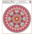 Folia okienna bez kleju czerwono-różowa mandala 30 x 33,5 cm