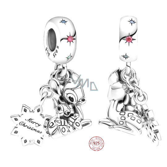 Charm Sterlingové stříbro 925 Disney Bambi a Dupík, 2v1 přívěsek na náramek Vánoce Charm Sterlingové stříbro 925 Disney Bambi a Dupík, 2v1 přívěsek na náramek Vánoce