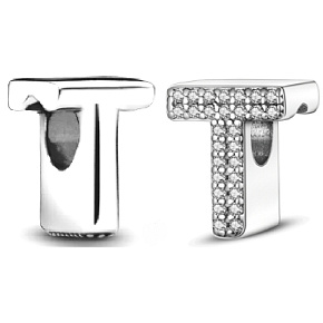 Charm Abecední písmeno T, korálek na náramek