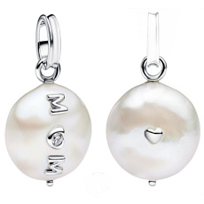 Charm Mini medailon - Máma umělá perla, přívěsek na náramek rodina Charm Mini medailon - Máma umělá perla, přívěsek na náramek rodina