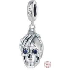 Charm Sterlingové stříbro 925 Kostlivec držící lebku, přívěsek na náramek Halloween
