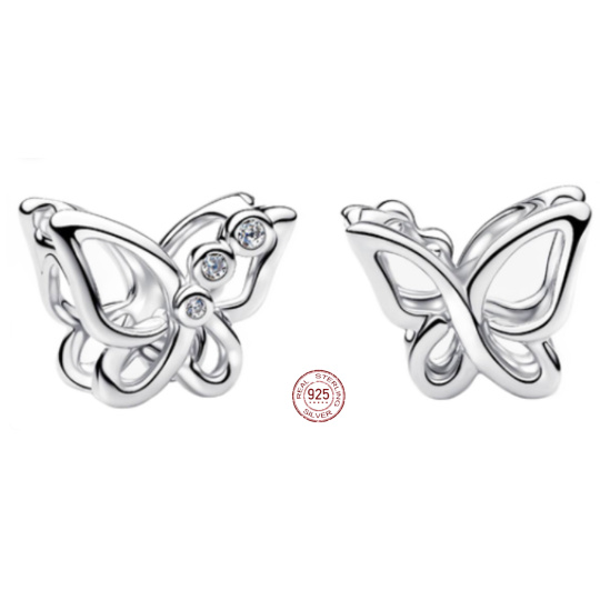 Charm Sterlingové stříbro 925 Motýl – symbol proměny, korálek na náramek, zvíře