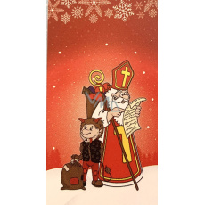 Nekupto Sáček vánoční Mikuláš červená 180 x 360 mm Nekupto Sáček vánoční Mikuláš červená 180 x 360 mm