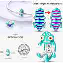 Charm Chameleon, mění barvu na teplo, korálek na náramek zvíře