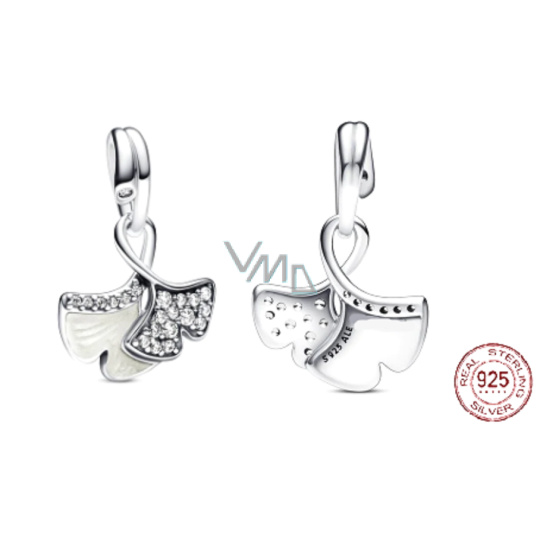 Charm Sterlingové stříbro 925 Ginkgo Biloba list symbol zdraví, houževnatosti, přívěsek na náramek příroda Charm Sterlingové stříbro 925 Ginkgo Biloba list symbol zdraví, houževnatosti, přívěsek na náramek příroda