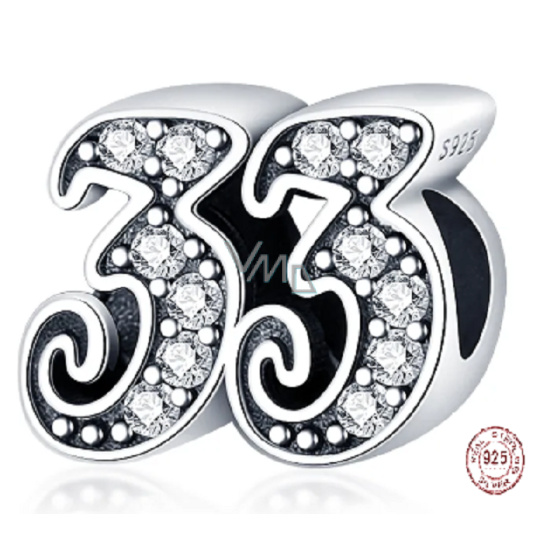 Charm Sterlingové stříbro 925, 33 výročí, korálek na náramek Charm Sterlingové stříbro 925, 33 výročí, korálek na náramek