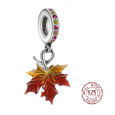 Charm Sterlingové stříbro 925 Barvy podzimu - podzimní list, javorový list, přívěsek na náramek příroda