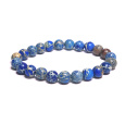 Jaspis / Regalit Imperiální mořský sediment modrý náramek elastický směsný minerál, kulička 8 mm / 16 - 17 cm
