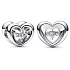 Charm Zářivé srdce a plovoucí zirkon, korálek na náramek láska