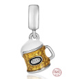 Charm Sterlingové stříbro 925 Pivo, přívěsek na náramek, jídlo a pití