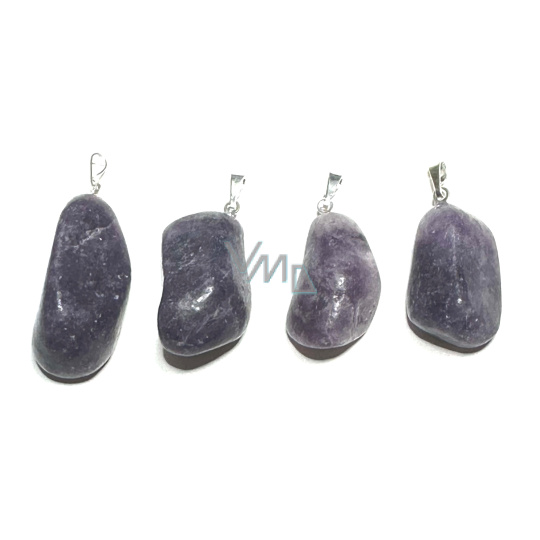 Lepidolit Troml přívěsek přírodní kámen, M cca 3 - 4 cm, 1 kus, amulet sportovců