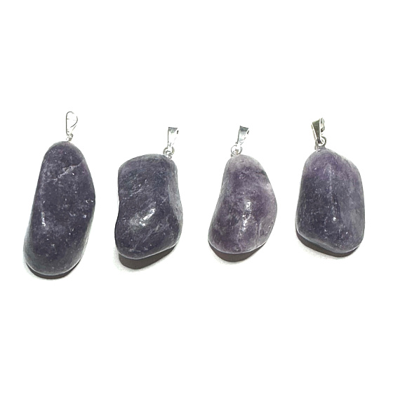 Lepidolit Troml přívěsek přírodní kámen, M cca 3 - 4 cm, 1 kus, amulet sportovců