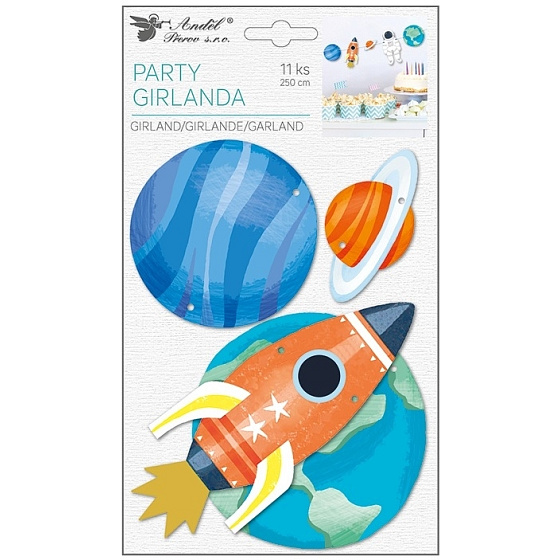 Girlanda papírová Vesmír 15 x 25 cm