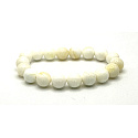 Slonovina náramek elastický z přírodní slonové kosti, kulička 10 mm / 16 - 17 cm