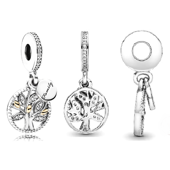 Charm Strom života, Rodinné dědictví, 2v1 přívěsek na náramek rodina