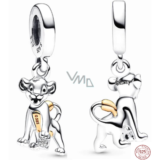 Charm Sterlingové stříbro 925 Disney 100. výročí, Lví král - Simba, přívěsek na náramek, film Charm Sterlingové stříbro 925 Disney 100. výročí, Lví král - Simba, přívěsek na náramek, film