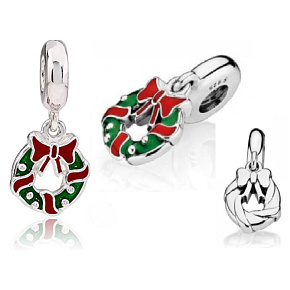Charm Vánoční věnec, přívěsek na náramek Vánoce