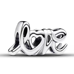 Charm Ručně psaná láska, korálek na náramek láska