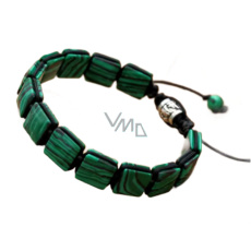 Malachit náramek pletený přírodní kámen, rozměr 10 x 10 x 5 mm / 18,5 cm, posuvné zapínání, kámen hojnosti, prosperujících vztahů Malachit náramek pletený přírodní kámen, rozměr 10 x 10 x 5 mm / 18,5 cm, posuvné zapínání, kámen hojnosti, prosperujících vztahů