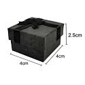 Krabička karton s houbičkou na šperky s mašlí černá 4 x 4 x 2,5 cm