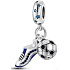 Charm Fotbalové kouzlo, míč a kopačky 2v1, přívěsek na náramek sport