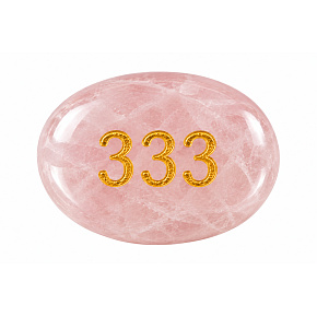 Kámen přání 333 z přírodního růženínu 35 × 45 mm – láska, harmonie a otevřené srdce