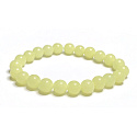 Jade Luminois Light Fosforeskující, žlutě svítí ve tmě, náramek elastický přírodní kámen, kulička 8 mm / 16 - 17 cm