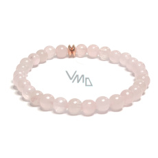 Růženin s komponentem náramek elastický přírodní kámen, kulička 6 mm / 16 - 17 cm, kámen lásky