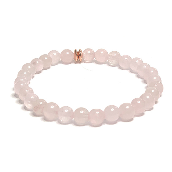 Růženin s komponentem náramek elastický přírodní kámen, kulička 6 mm / 16 - 17 cm, kámen lásky