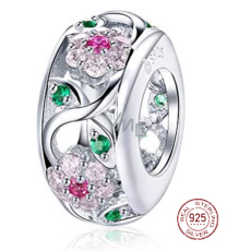 Charm Sterlingové stříbro 925 Rozkvetlá příroda, korálek na náramek květina