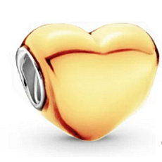 Charm Metalické žluté srdce, korálek na náramek, láska Charm Metalické žluté srdce, korálek na náramek, láska