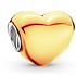 Charm Metalické žluté srdce, korálek na náramek, láska